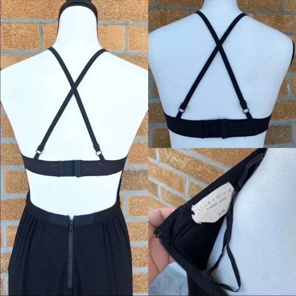 Air By Alice + Olivia Women's Cross Back jumpsuit SIZE 2 - Picture 11 of 12